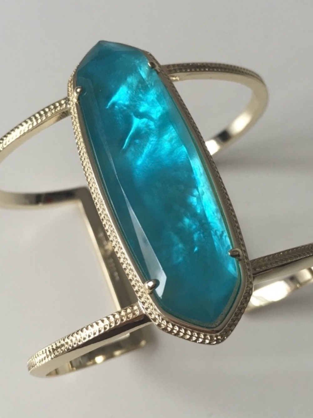 Kendra Scott Gold Cuff with Bright Turquoise Stone